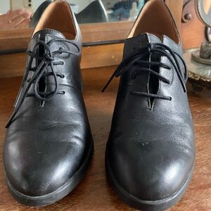 Camper Black Leather Oxford Shoes Sleek Design